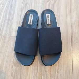 Steve Madden Black Slides